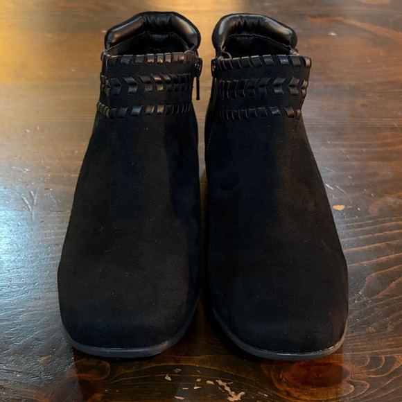 Black Faux Suede Ankle Boots - Picture 3 of 6